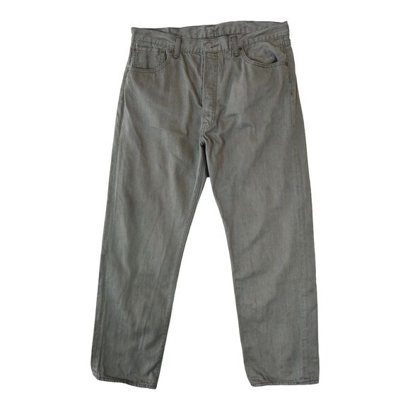 Levis 501 Button Fly Straight Leg Mens 38x32 (33x30 actual) Green Gray - Picture 1 of 7